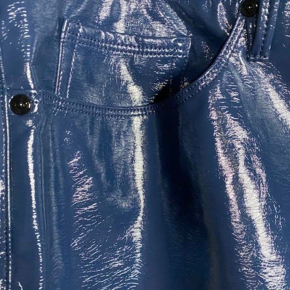 GOOD AMERICAN CLASSIC TEXTURED VINYL - Blue size 18 - Picture 7 of 12